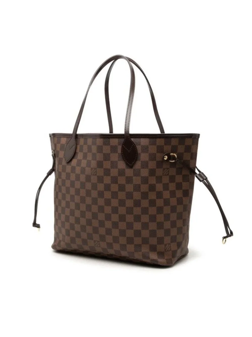 Louis Vuitton Damier Neverfull MM Tote Shoulder Bag Brown Leather